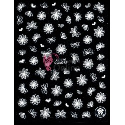Stickere 3D pentru unghii Albe Carving Cod CC016